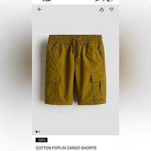 Olive Cargo kids Shorts- H&M size 3T